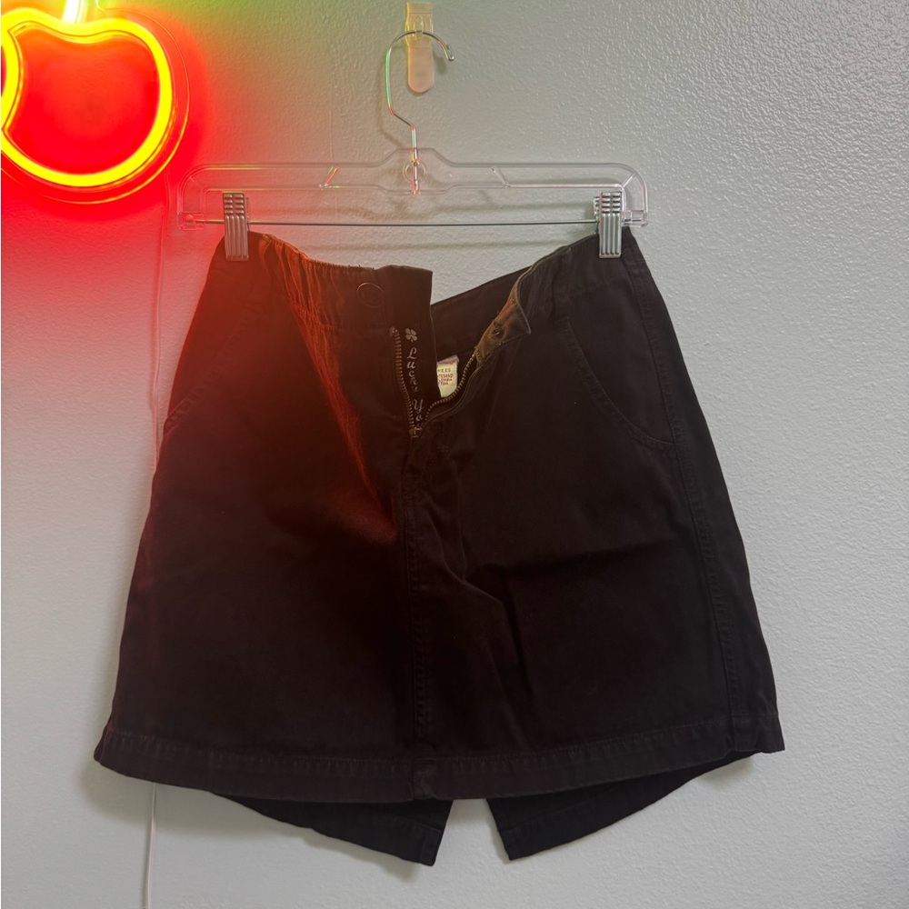 Lucky brand Black Skirt with Front Button Detail